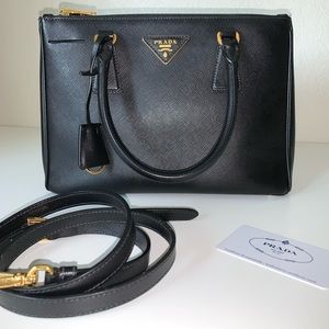 Prada Galleria Lux Small Double Zip Saffiano Tote